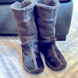Winna Womens Slip On Pony Hair Mid Calf Sherpa Fur Boots Size 37 snow ski apes